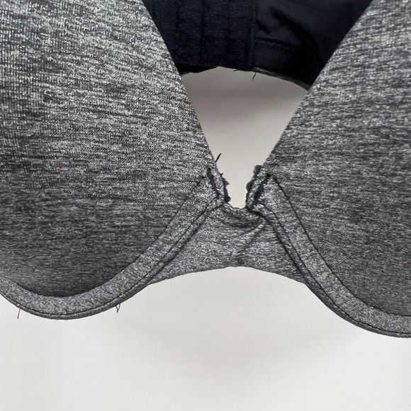 Adore Me Black Gray Underwire T-shirt Bra, Adjustable Straps Basic Women 34DDD - Picture 4 of 9